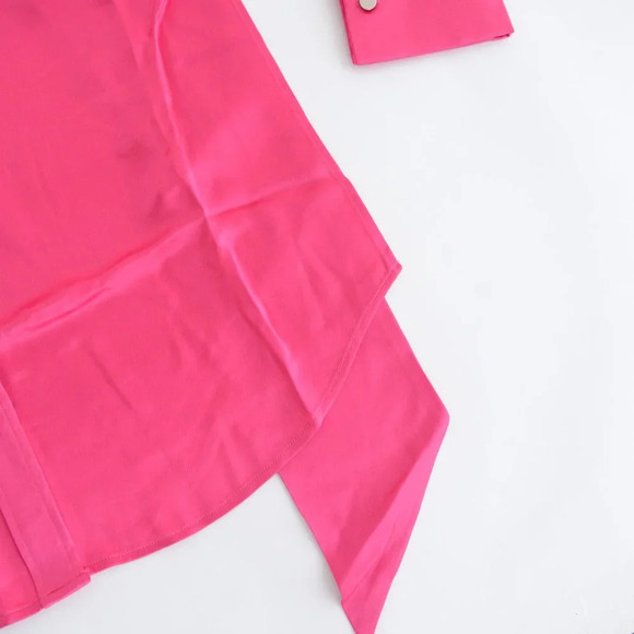 SER.O.YA Mel Top Hot Pink Button Up Front Open Back Blouse S NWT - Picture 5 of 13